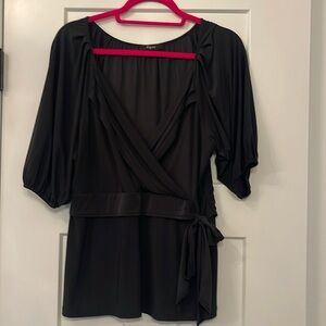 Express black tie waist blouse .